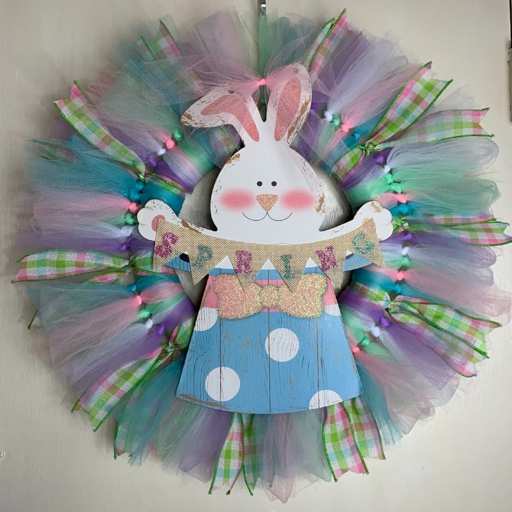Spring Bunny Pastel Wreath